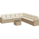  10-dijelni set vrtnih sofa s jastucima bež od poliratana | shoptok.hr