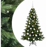  Umjetno božićno drvce s kuglicom 120 cm 150 LED lampica - 120 cm s LED žaruljama i bijelim kuglicama | shoptok.hr