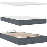 vidaXL Otomanski posteljni okvir z vzmetnico siv 120x200 cm žamet | Shoptok.si