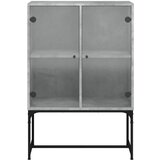  Bočni ormarić sa staklenim vratima boja betona 69 x 37 x 100 cm | Eponuda.com