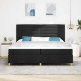  LED Box Spring Krevet s madracem Crna 200 x 200 cm tkanina | shoptok.hr