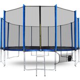 Aga SPORT PRO trampolin 500 cm s vanjskom zaštitnom mrežom plava + ljestve + torba za cipele | shoptok.hr