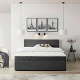 POSTELJA Z VZMETNICO 180 cm x 200 cm , les, tekstil, leseni material siva