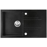 Ferro SUDOPERA GRANITNA FERRO 780X480 CRNA SJAJNA POP-UP SA SIFONOM fi115 | Eponuda.com