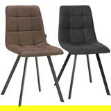 CARRYHOME stol, kovina, tekstil rjava, črna | Shoptok.si