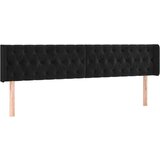  Uzglavlje s ušima crni 183x16x78/88 cm baršunasti | shoptok.hr