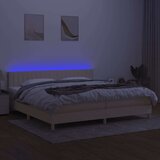  Krevet box spring s madracem LED krem 200x200 cm od tkanine | shoptok.hr