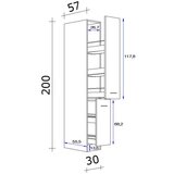 XXXL Izvlečna Omara Shadow, Siva, Barva Hrasta | Shoptok.si