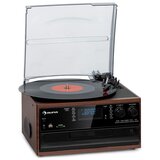 Auna Oakland DAB, retro stereo sustav, DAB + / FM, BT funkcija, vinil, CD, kasetofon, Smeđa u
