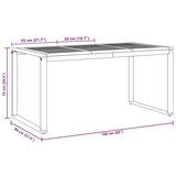 Vanjski stol za blagovanje Siva 160x80x75 cm Čelik i masivno drvo bagrema | shoptok.hr