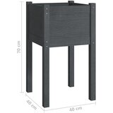  Vrtna sadilica siva 40 x 40 x 70 cm od masivne borovine | shoptok.hr