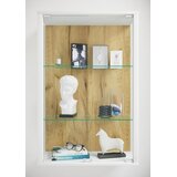 Livetastic VISEČA VITRINA, prozorno, bela, medeni hrast | Shoptok.si