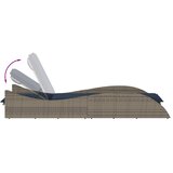  Ležaljka s jastukom siva 60x205x73 cm poli ratan | shoptok.hr