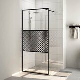 Pregrada za tuširanje s prozirnim staklom ESG 90 x 195 cm crna | shoptok.hr