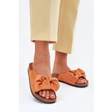 Boto Women's Cork Sole Slippers With Bow Orange Seressa | shoptok.hr