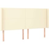  Uzglavlje s ušima krem 183x16x118/128 cm od umjetne kože | shoptok.hr