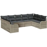  Garnitura za vrt od 9 dijelova s jastučićima svjetlosiva poli ratan 2-sjedna garnitura za vrt s jastučićima svjetlosiva poli ra | shoptok.hr