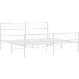 Metalni okvir kreveta uzglavlje i podnožje bijeli 183x213 cm | shoptok.hr
