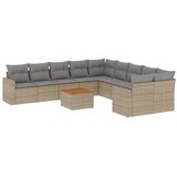  11-dijelni set vrtnih sofa s jastucima bež od poliratana | shoptok.hr