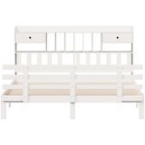 vidaXL Krevet s regalom z knjige bez madraca bijeli 180x200cm borovina | shoptok.hr
