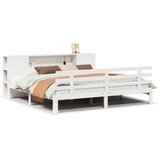  Krevet s regalom z knjige bez madraca bijeli 200x200cm borovina | shoptok.hr