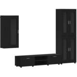  Set TV komoda FLORIN 3 kom. Crna Konstruirano drvo | shoptok.hr