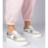 Gemre Beige sneakers with glitter and animal print Bertula Cene