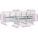  Set vanjskih sofa 7 pcs Bijela 249 x 130,5 x 73 cm | shoptok.hr