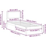  Okvir za krevet Crna 80 x 190 cm Čvrsto borovo drvo | shoptok.hr