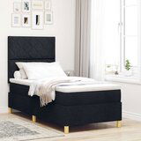 vidaXL Box Spring krevet s madracem Crni Jednokrevetni Tkanina | shoptok.hr