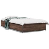  Okvir za krevet smeđi hrast 75x190 cm konstruirano drvo i metal | shoptok.hr
