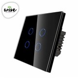 Wise wifi pametni prekidač 4 tastera - stakleni panel crni | ePonuda.com