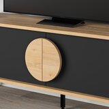 Marckeric Crna/u prirodnoj boji TV komoda u dekoru hrasta 140x51 cm Vae – | shoptok.hr