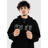 Hoodica Flame Embroidered Zip Hoodie Black S