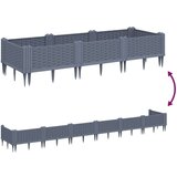  Vrtna sadilica s klinovima siva 125 x 40 x 28 5 cm PP | shoptok.hr