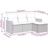  4-dijelni set vrtnih sofa od poliratana s jastucima sivi | shoptok.hr