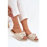 Boto Women's Platform Sandals With Braiding And Bow Beige Alpireda | Shoptok.si