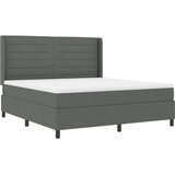  Krevet s opruga kutije Tamno siva 200 x 180 cm tkanina Slike