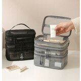 INF Prenosna 3-slojna torba za organiziranje ličil - Potovalna kozmetična torba Black, (5000130577) | Shoptok.si