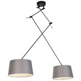 QAZQA Viseča svetilka s platnenimi odtenki temno siva 35 cm - Blitz II črna Cene