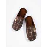 SHELOVET Men's Brown Plaid Slippers | shoptok.hr