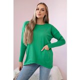 Kesi Sweater with front pockets in light green color | shoptok.hr