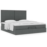 vidaXL Otomanski posteljni okvir z vzmetnico siv 180x200 cm blago Cene