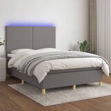  box spring s madracem LED tamnosivi 140x190 cm tkanina | shoptok.hr