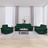  3-dijelni set sofa s jastucima tamnozeleni baršunasti | shoptok.hr