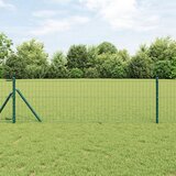 vidaXL Evropska ograja z 7 stebri 0.6x10 m cinkano jeklo zeleno Cene