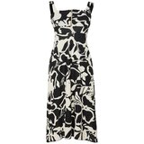 Trendyol Black Printed Thick Strap Zippered Midi Knitted Dress | Shoptok.si