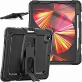 Ovitek za iPad Air 5 / Air 4 / Pro 11 s stojalom, naramnim pasom, držalom za pisalo in zaščito pred udarci, črn, (5000138906)