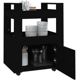  Kuhinjska kolica crna 60 x 45 x 80 cm od konstruiranog drva | Eponuda.com
