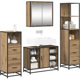  Set namještaja za kupaonicu 4 kom. Umjetnički hrast Smeđa 80 x 33 x 60 cm | Shoptok.si